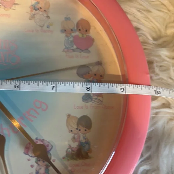 Precious Moments Pink Wall Clock with Nostalgic Illustrations - Picture 6 of 7